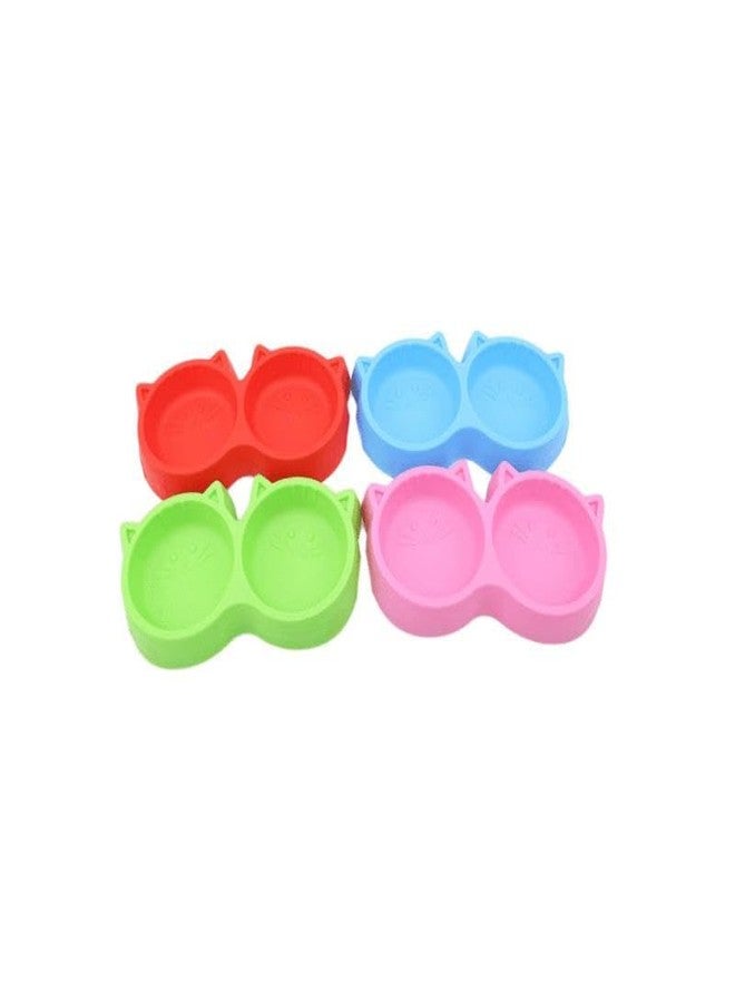 Misu Pet Store Two Part pet Feeding Container with Food and Drink Section Joined Side by Side Wide Base Helps Steady Hold During Meal time at Home pet Corner Indoor Feeding Shelf Floor Pink - Image 2